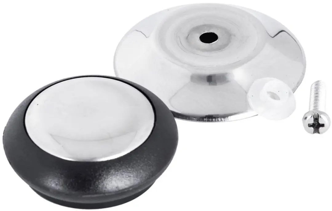 Orion Stalen Dekselknoppen - 2 Stuks - Zilver/Zwart