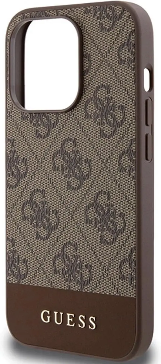GUESS 4G Stripe Back Case - iPhone 15 Pro Max - Bruin