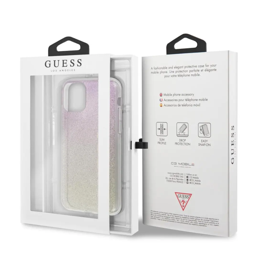 Guess GUHCN65PCUGLGPI Hoesje iPhone 11 Pro Max - Roze Gradient