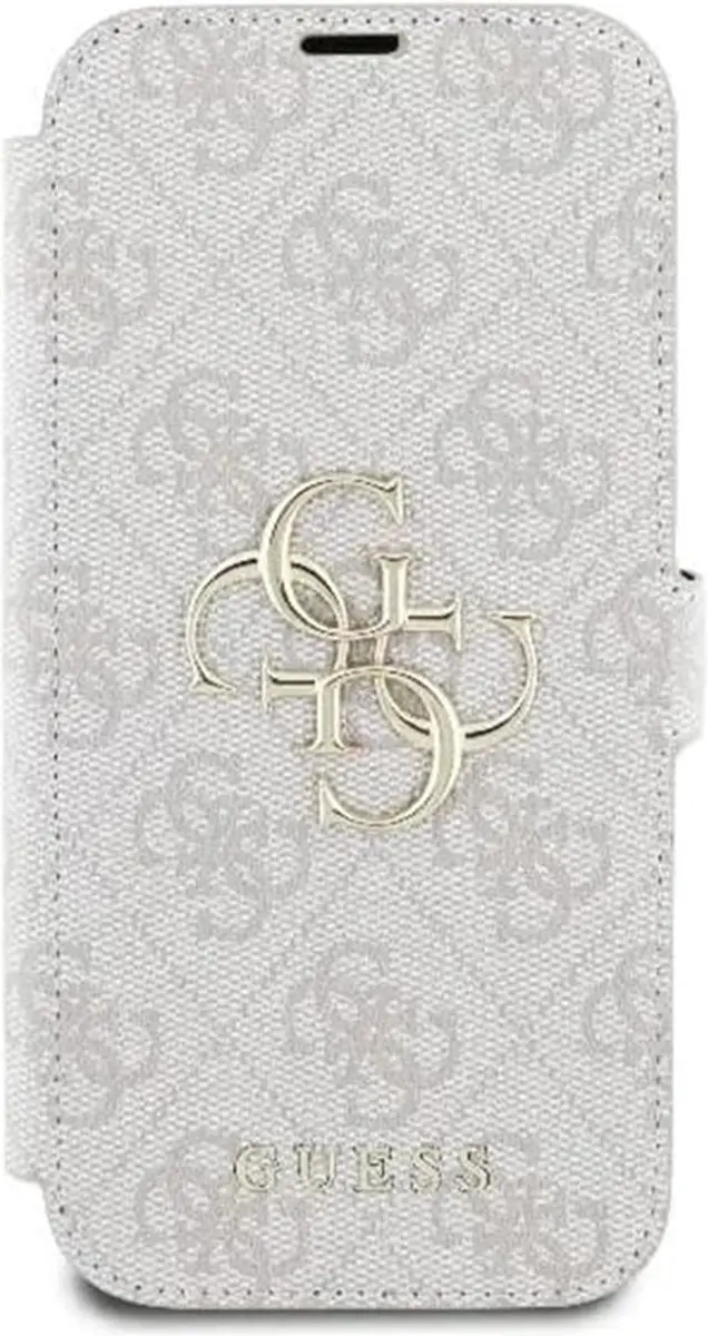GUESS 4G Big Metal Logo Book Wallet Case - iPhone 16 Pro Max - Roze