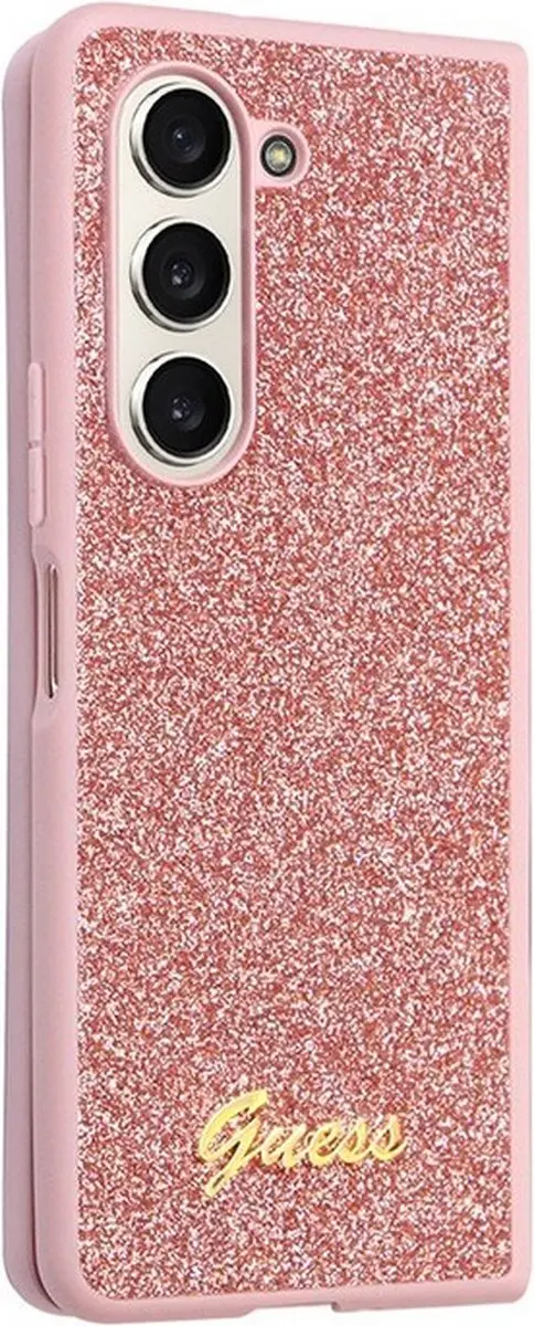 GUESS Glitter Hoesje - Samsung Galaxy Z Fold 5 - Roze