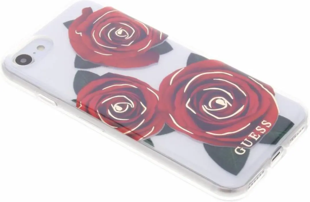 Guess Rode Rozen Transparant Hardcase iPhone 8/7
