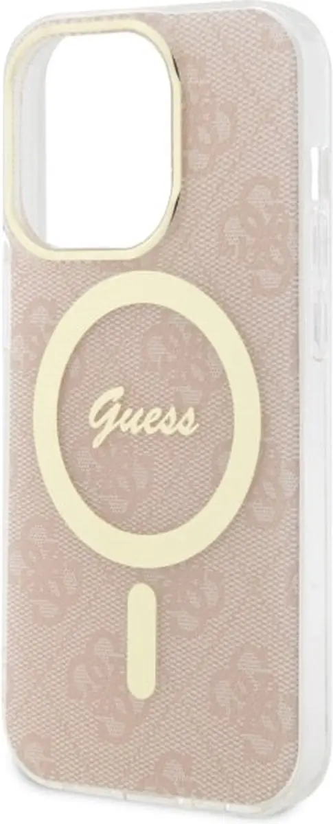 Guess 4G Back Case MagSafe iPhone 14 Pro - Roze