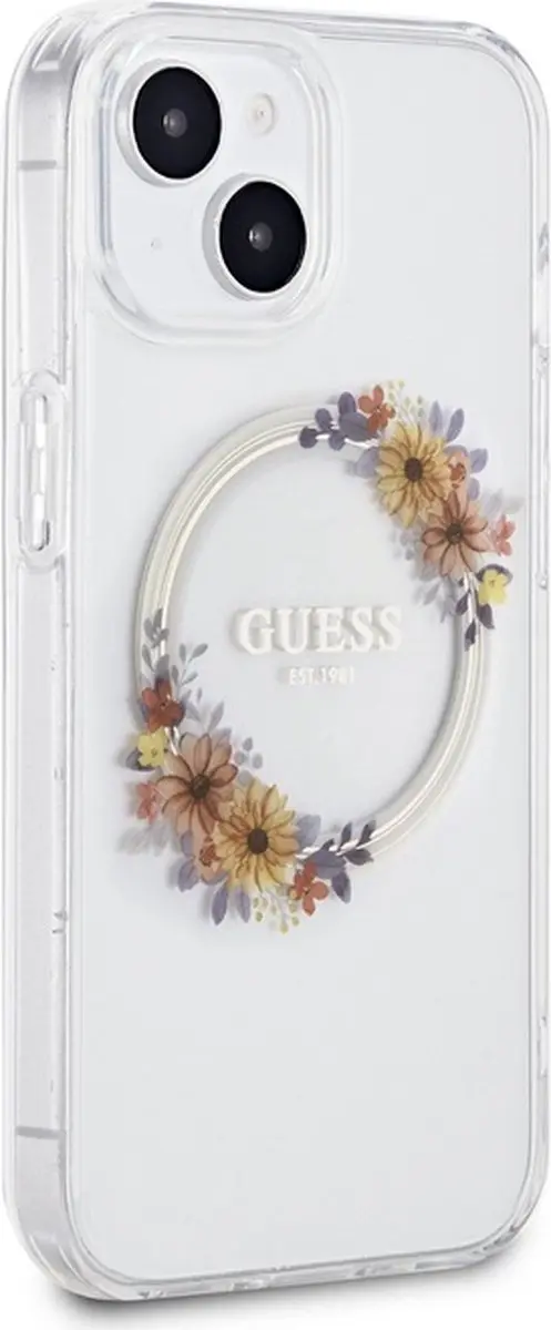GUESS Glossy Ring Back Case - iPhone 14 - Transparant