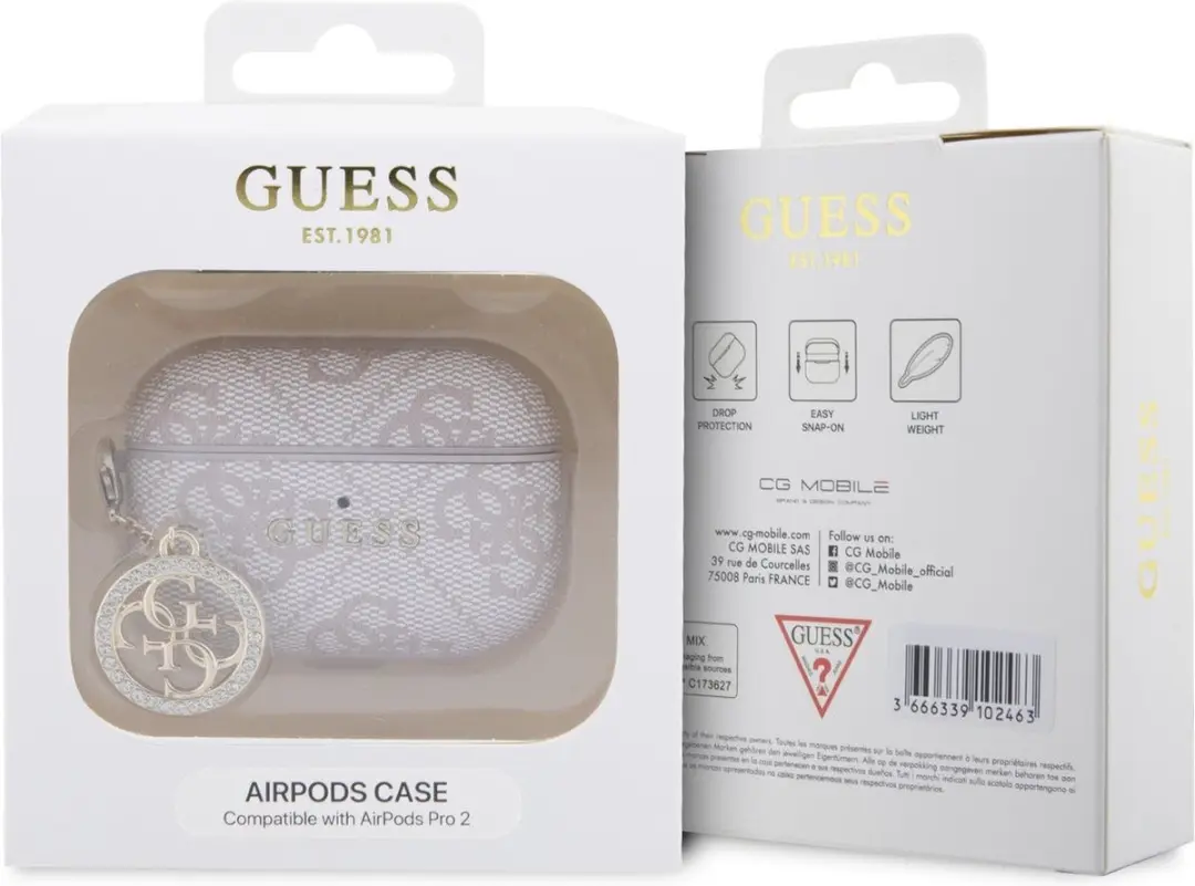 GUESS Strass AirPods Pro 2 Hoesje - Oudroze - MPN 3666339183820 - afbeelding 6 van 6