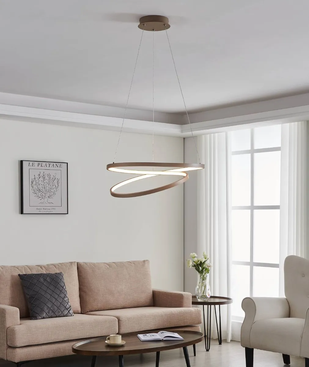 Eglo Ruotale Hanglamp Ø55cm - Zandkleur/Wit - afbeelding 6 van 6