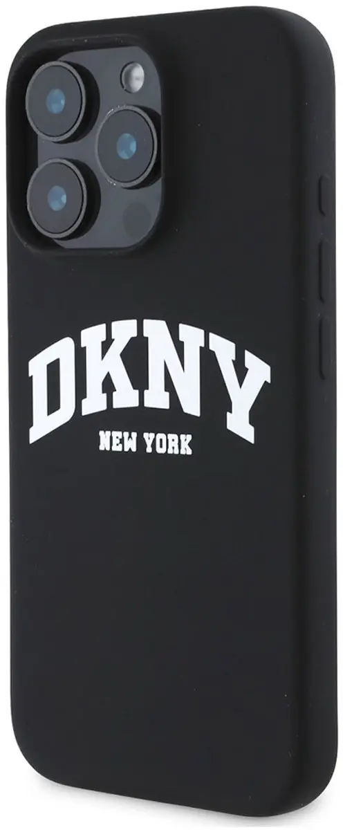 DKNY Liquid Silicone Arch Edition Hoesje iPhone 16 Pro Max - Zwart