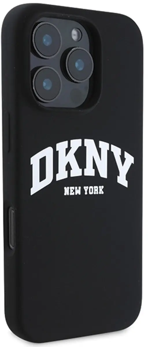 DKNY Liquid Silicone Arch Edition Hoesje iPhone 16 Pro Max - Zwart