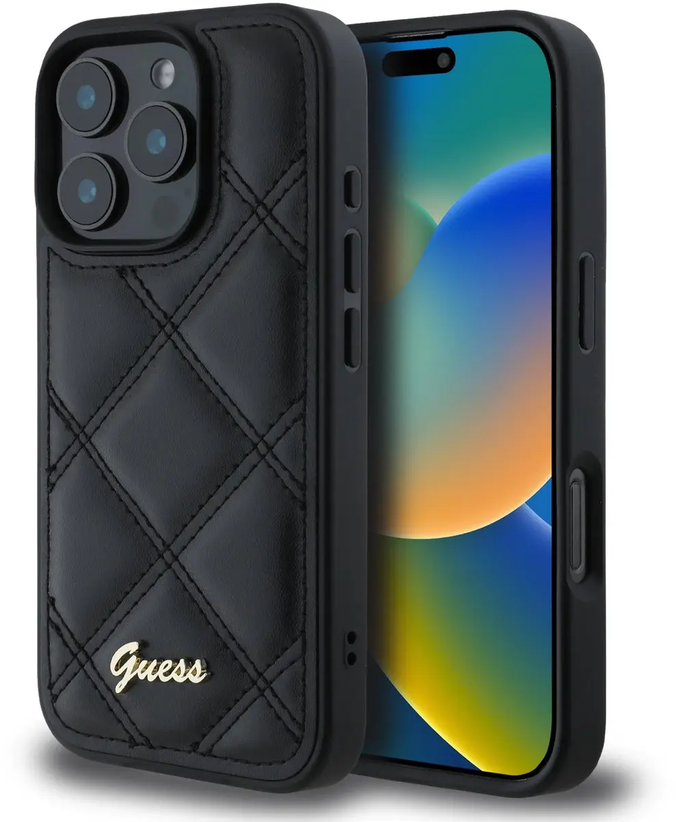 Guess Quilted Puffed Metal Logo Hoesje iPhone 16 Pro Max 12054