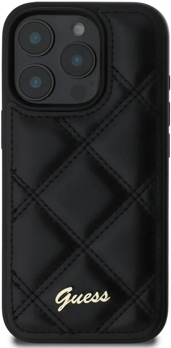 Guess Quilted Puffed Metal Logo Hoesje iPhone 16 Pro Max 12054 - Zwart - afbeelding 6 van 6