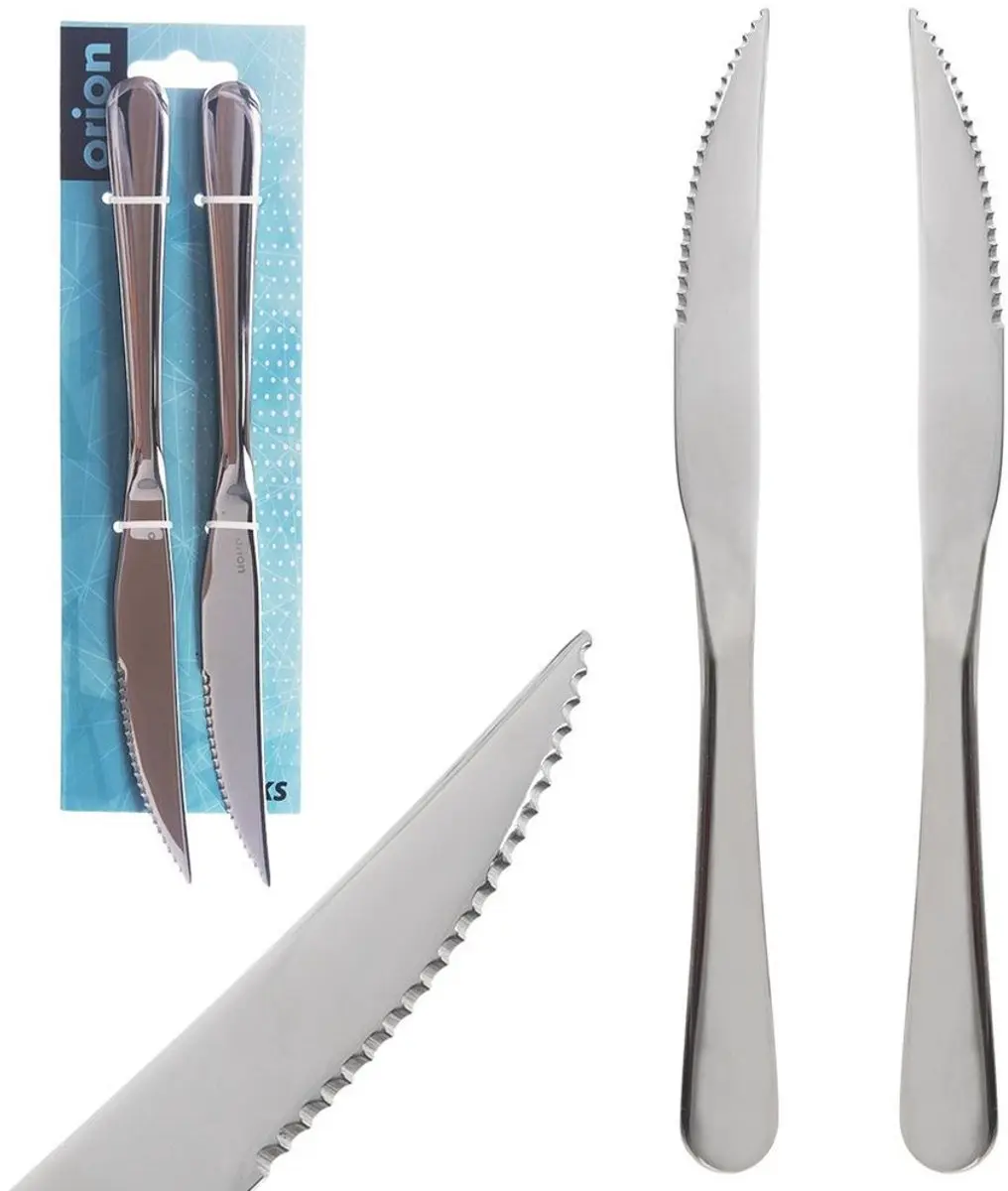 Orion RVS Steak- en Burgermessen - 2 Stuks - Zilver