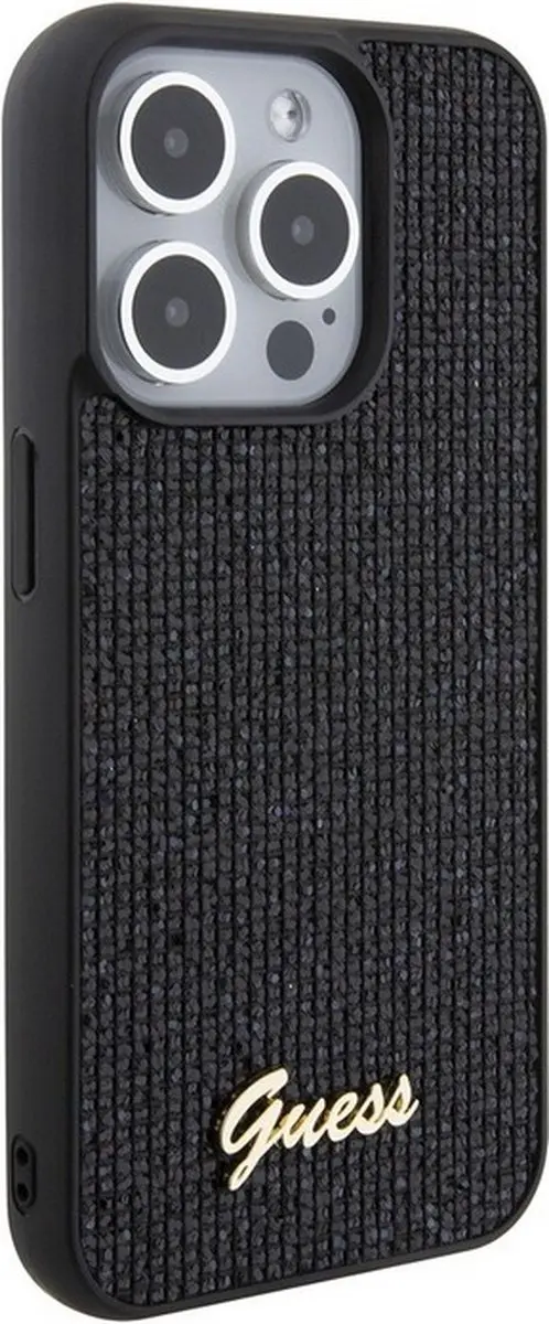 Guess Square Mirror Back Case iPhone 15 Pro Max - Zwart