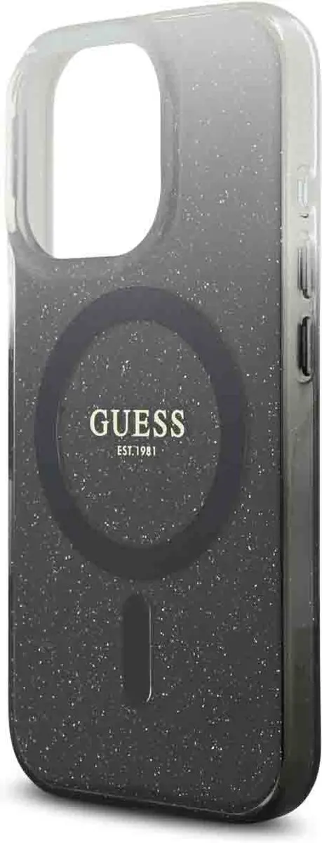 Guess MagSafe Glitter Gradient Case iPhone 16 Pro - Zwart