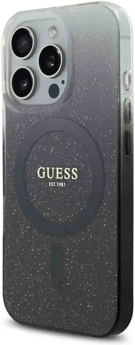 Guess MagSafe Glitter Gradient Case iPhone 16 Pro - Zwart