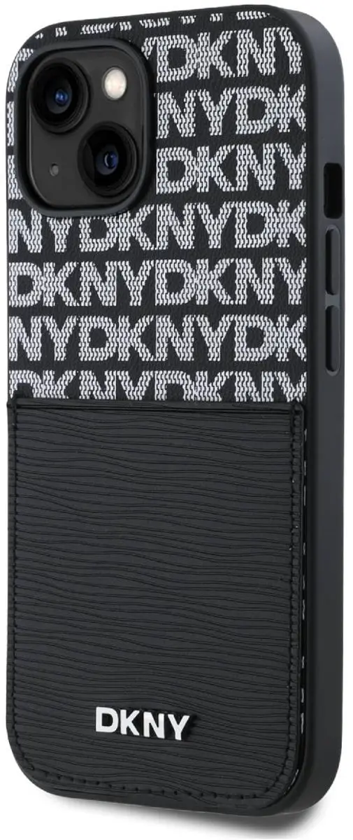 DKNY Hoesje iPhone 15 Kaarthouder Zwart DKHCP15SPCRTHLK