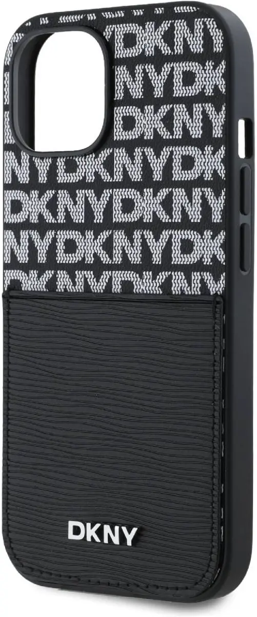DKNY Hoesje iPhone 15 Kaarthouder Zwart DKHCP15SPCRTHLK