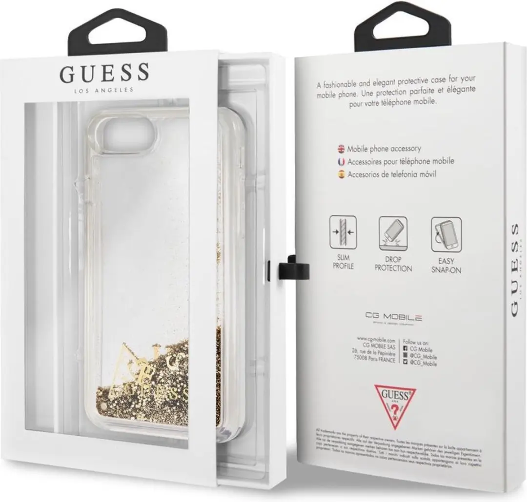 Guess Hearts Liquid Glitter Hoesje - iPhone 7/8/SE (2020) - S212-4