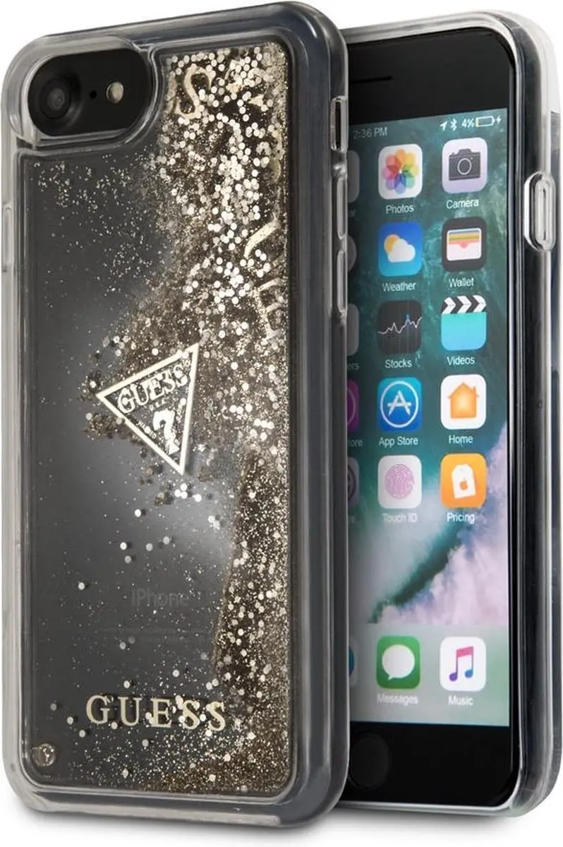 Guess Hearts Liquid Glitter Hoesje