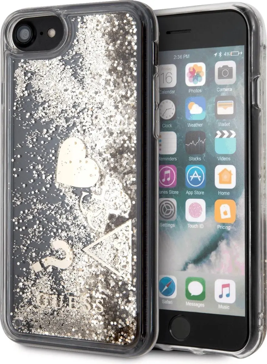 Guess Hearts Liquid Glitter Hoesje - iPhone 7/8/SE (2020) - S212-4