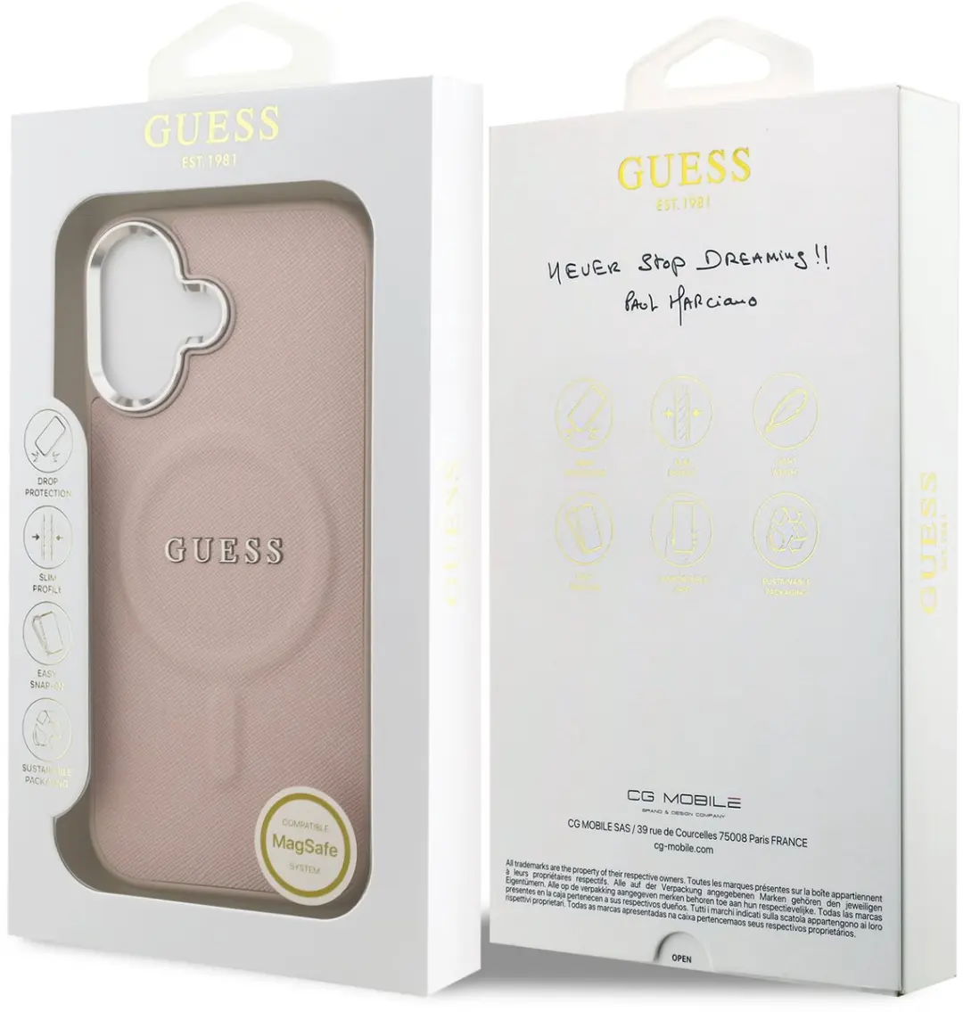 Guess PU Saffiano Backcover iPhone 17 - Roze - 14706