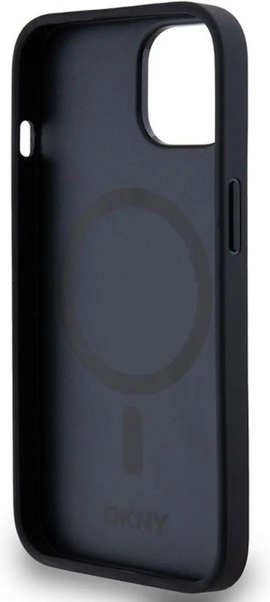DKNY Repeat Bottom Stripe Back Case MagSafe iPhone 14 - Zwart
