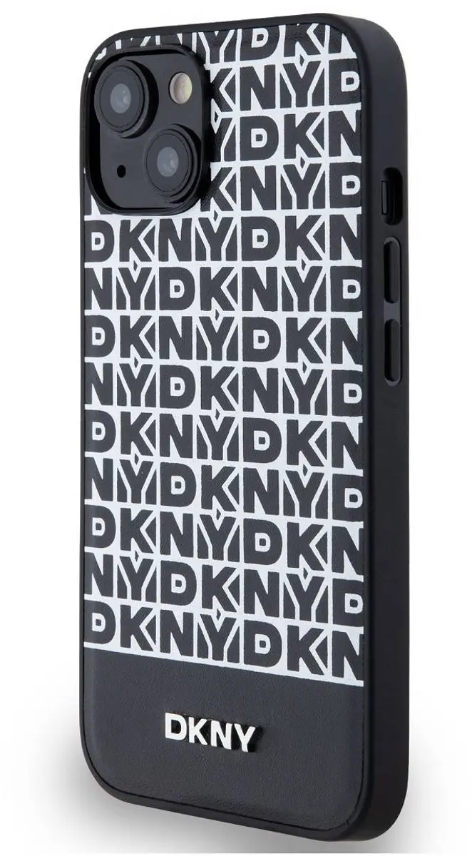 DKNY Repeat Bottom Stripe Back Case MagSafe iPhone 14 - Zwart