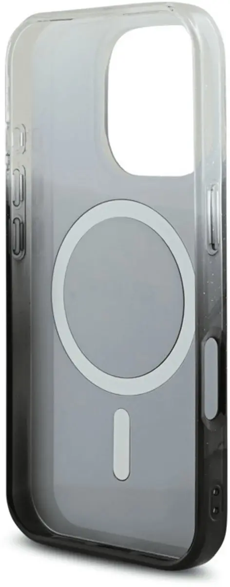 GUESS Backcover iPhone 16 Pro Max Magsafe IML Glitter Gradient - Zwart GUHMP16XHGRCELK - afbeelding 6 van 6