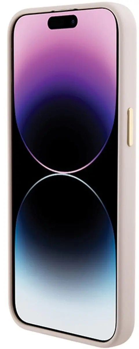 GUESS 4G Silicone Metal Logo Back Case - iPhone 15 Pro Max - Roze