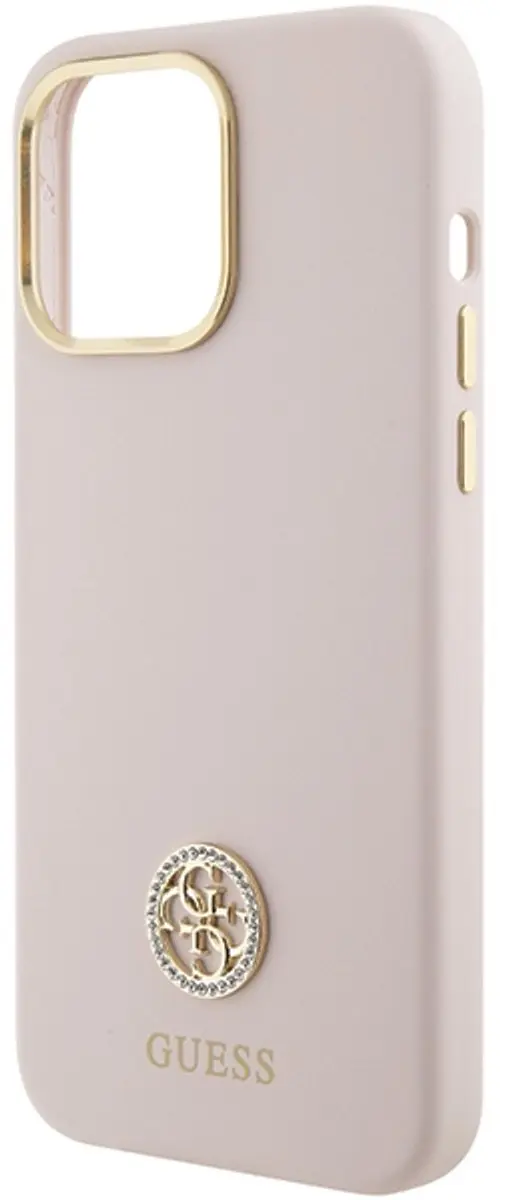 GUESS 4G Silicone Metal Logo Back Case - iPhone 15 Pro Max - Roze - afbeelding 6 van 6
