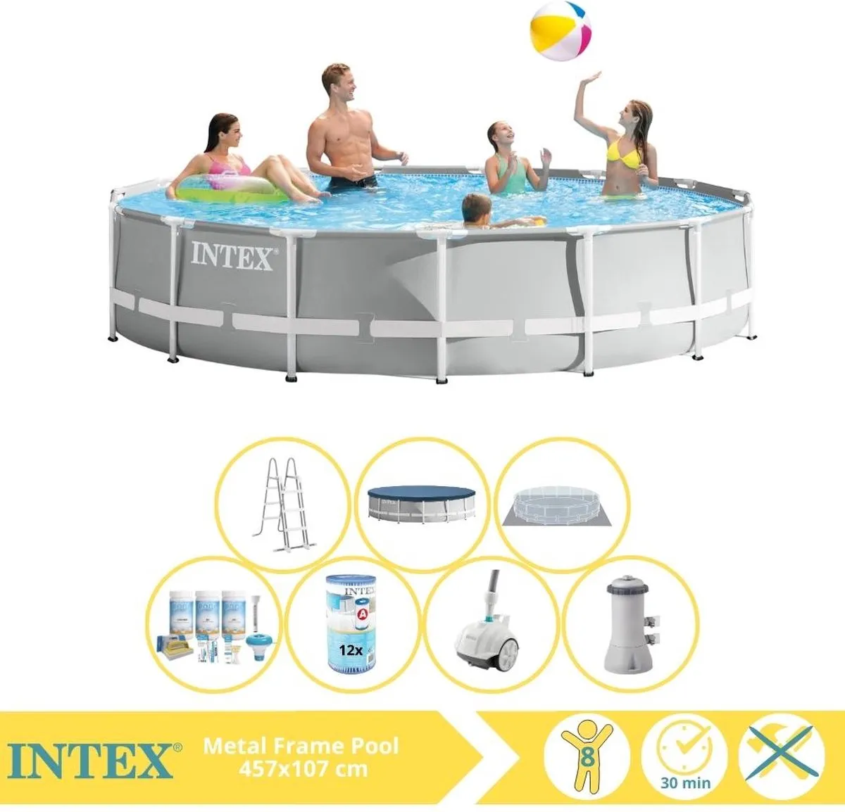 Intex Prism Frame 26724GN Opzetzwembad 457x107cm