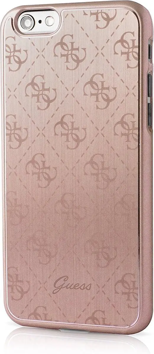 GUESS Aluminium Plate Hard Case iPhone 6/6s - 6G37435104 - Roze