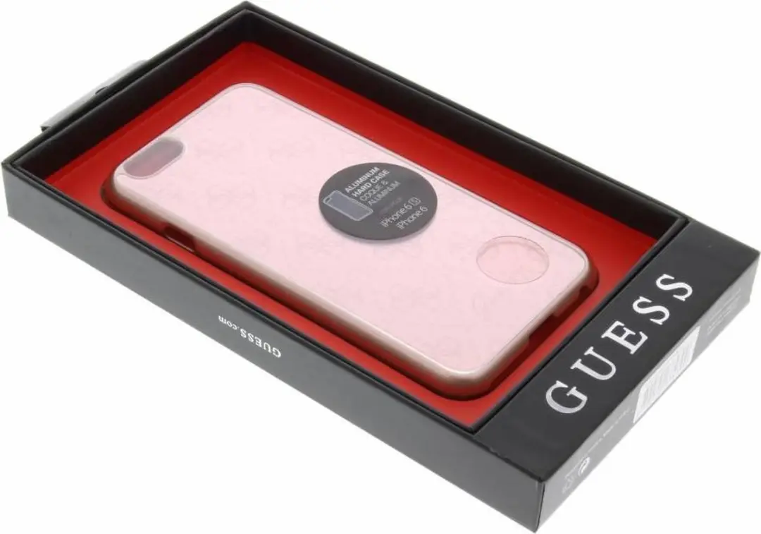 GUESS Aluminium Plate Hard Case iPhone 6/6s - 6G37435104 - Roze