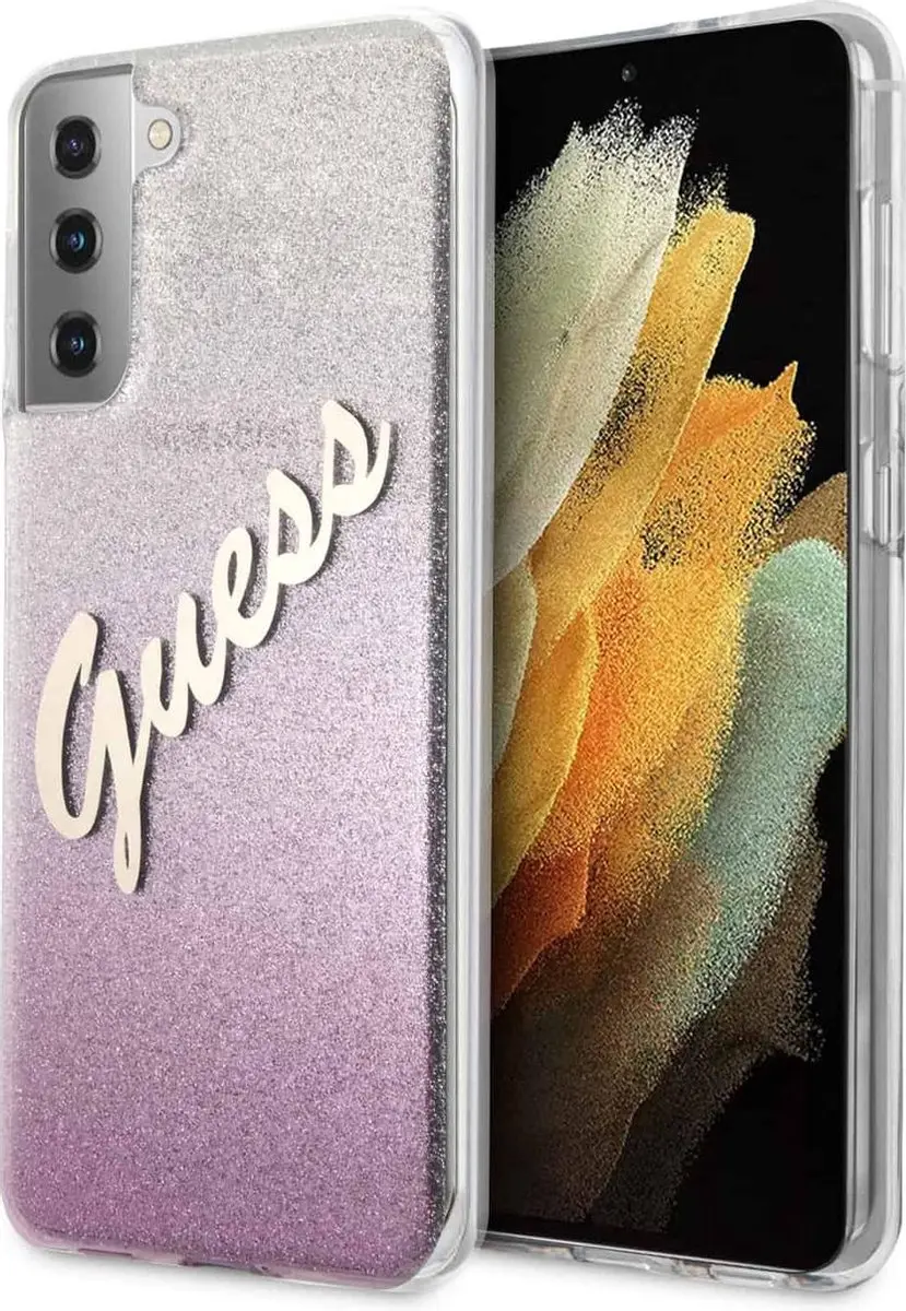 Guess Glitter Vintage Hoesje Samsung S21 Plus