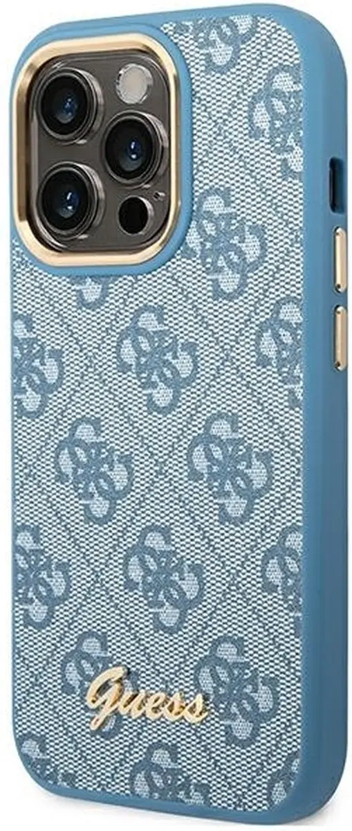 Guess 4G Backcover Hoesje iPhone 14 Pro - Blauw