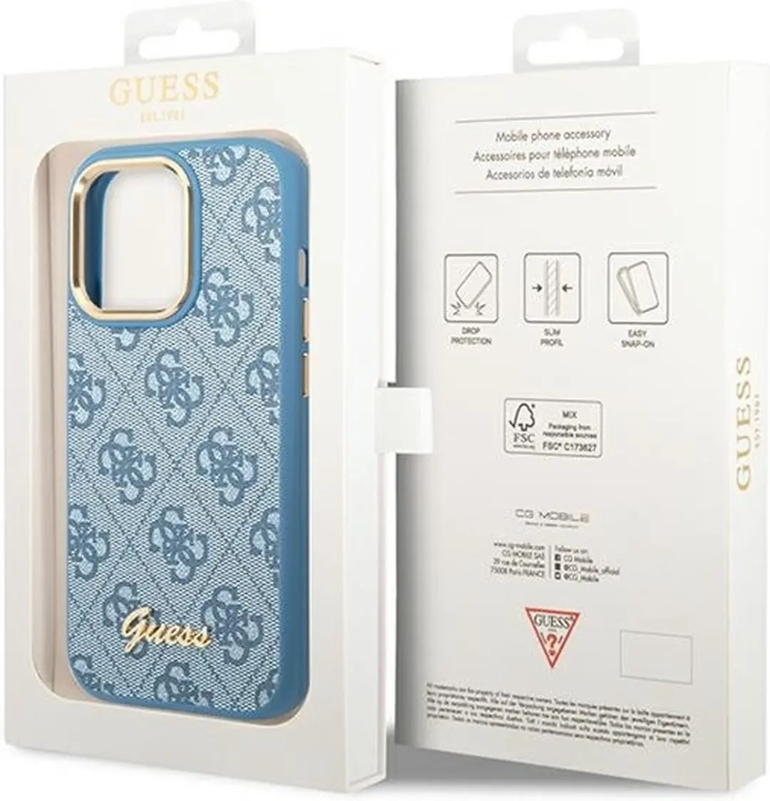 Guess 4G Backcover Hoesje iPhone 14 Pro - Blauw