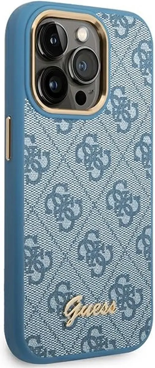 Guess 4G Backcover Hoesje iPhone 14 Pro - Blauw