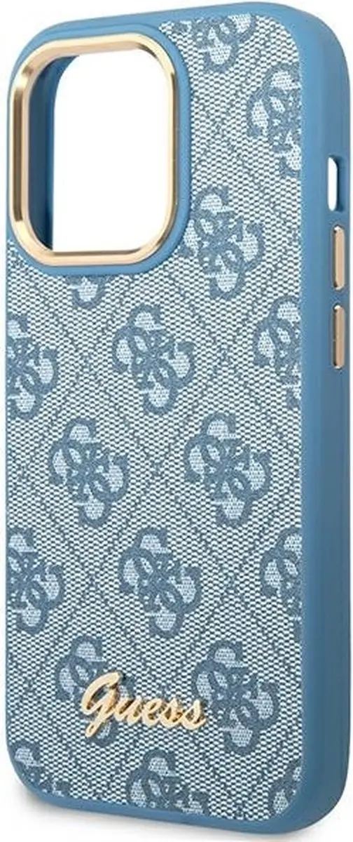 Guess 4G Backcover Hoesje iPhone 14 Pro - Blauw