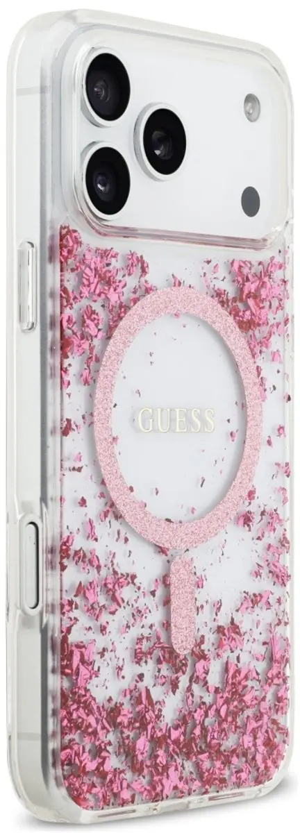 GUESS Glitter Onderkant Hoesje iPhone 17 Pro Max - Zwart - MagSafe - afbeelding 6 van 6