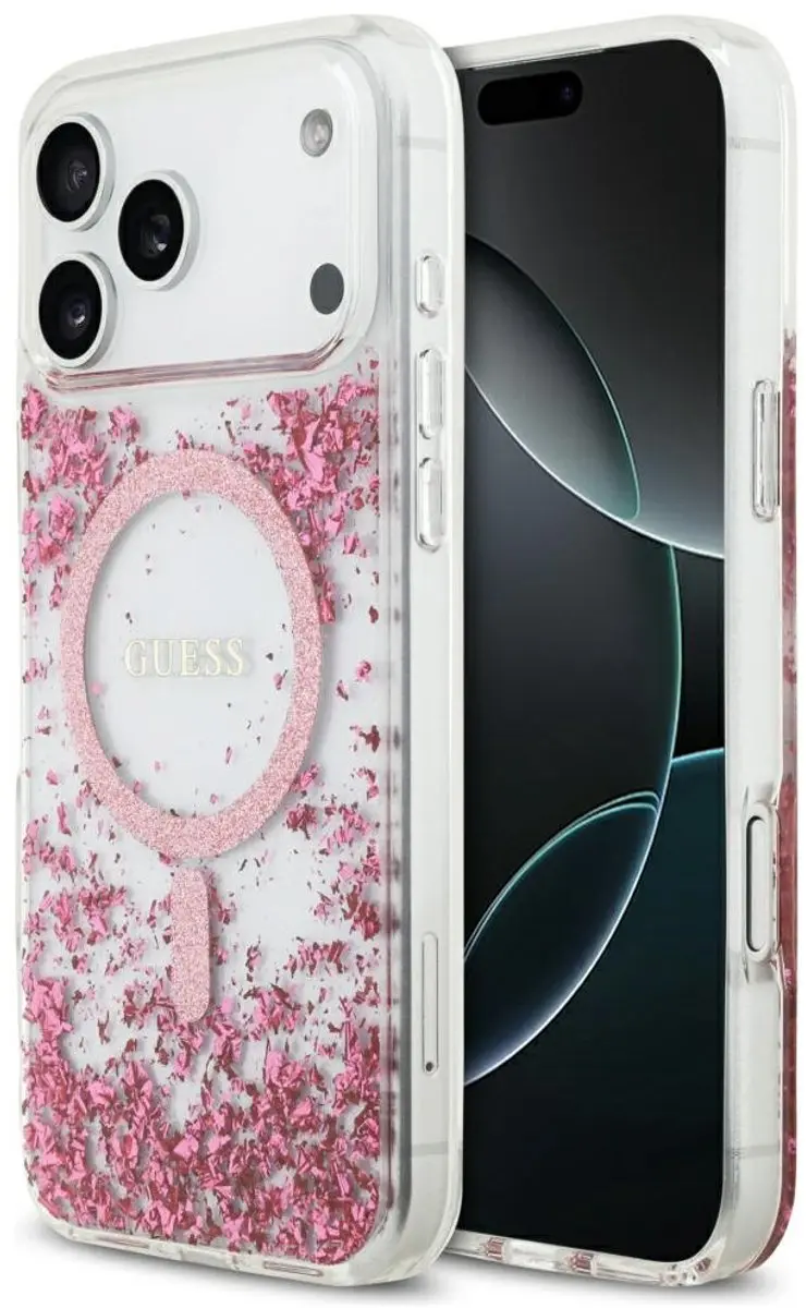 GUESS Glitter Onderkant Hoesje iPhone 17 Pro Max