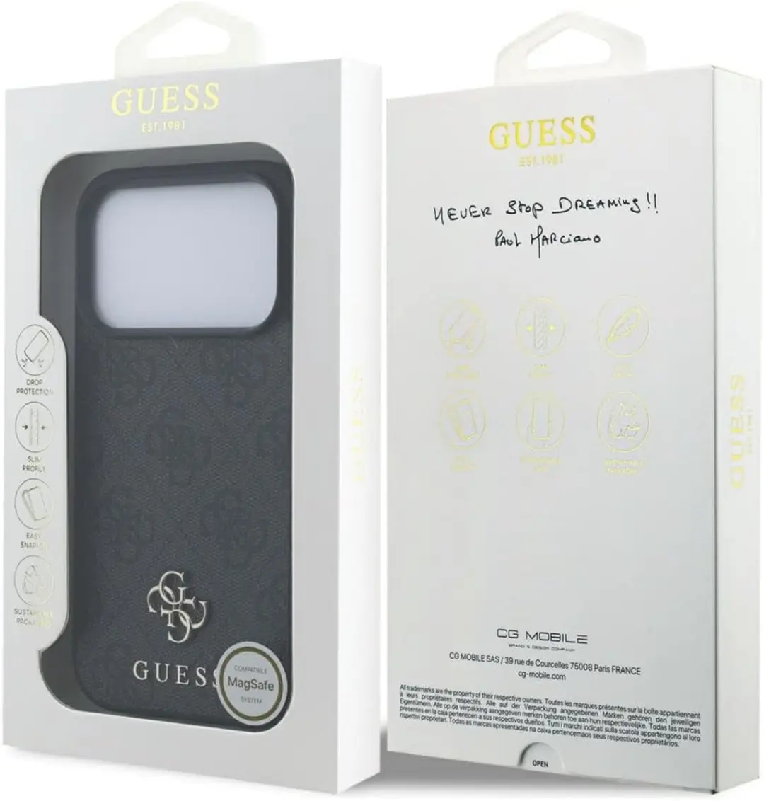 GUESS Back Cover voor iPhone 17 Pro Max - Zwart - 3666339490591