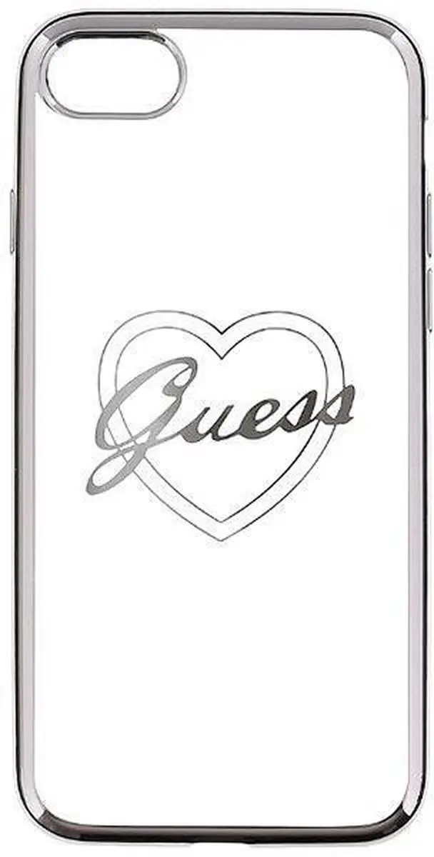 GUESS iPhone 7/8 Hoesje S212-4 - Zilver Hearts