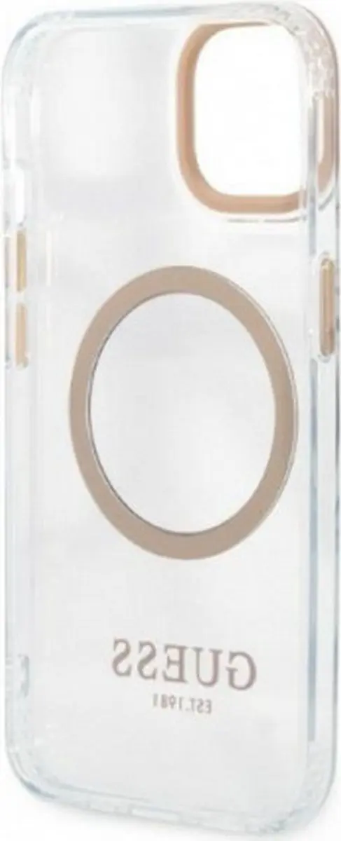 GUESS Translucent Back Case iPhone 13 - Goud - MagSafe