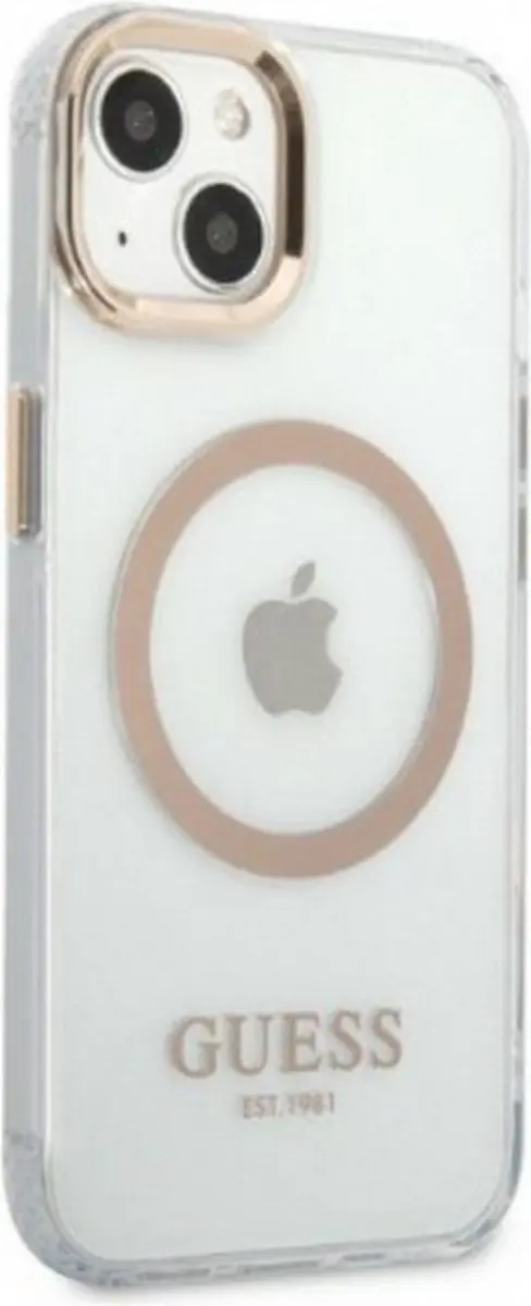 GUESS Translucent Back Case iPhone 13 - Goud - MagSafe