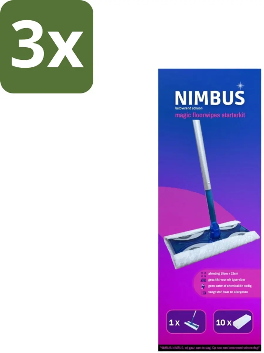 Nimbus Magic Vloerdoek Starterkit 3x