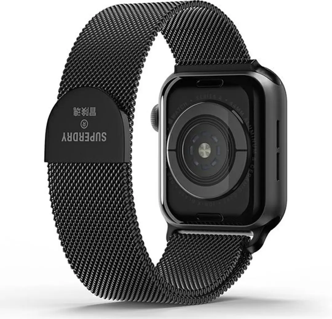 Superdry Chainmail Bandje Apple Watch 41mm - Zwart