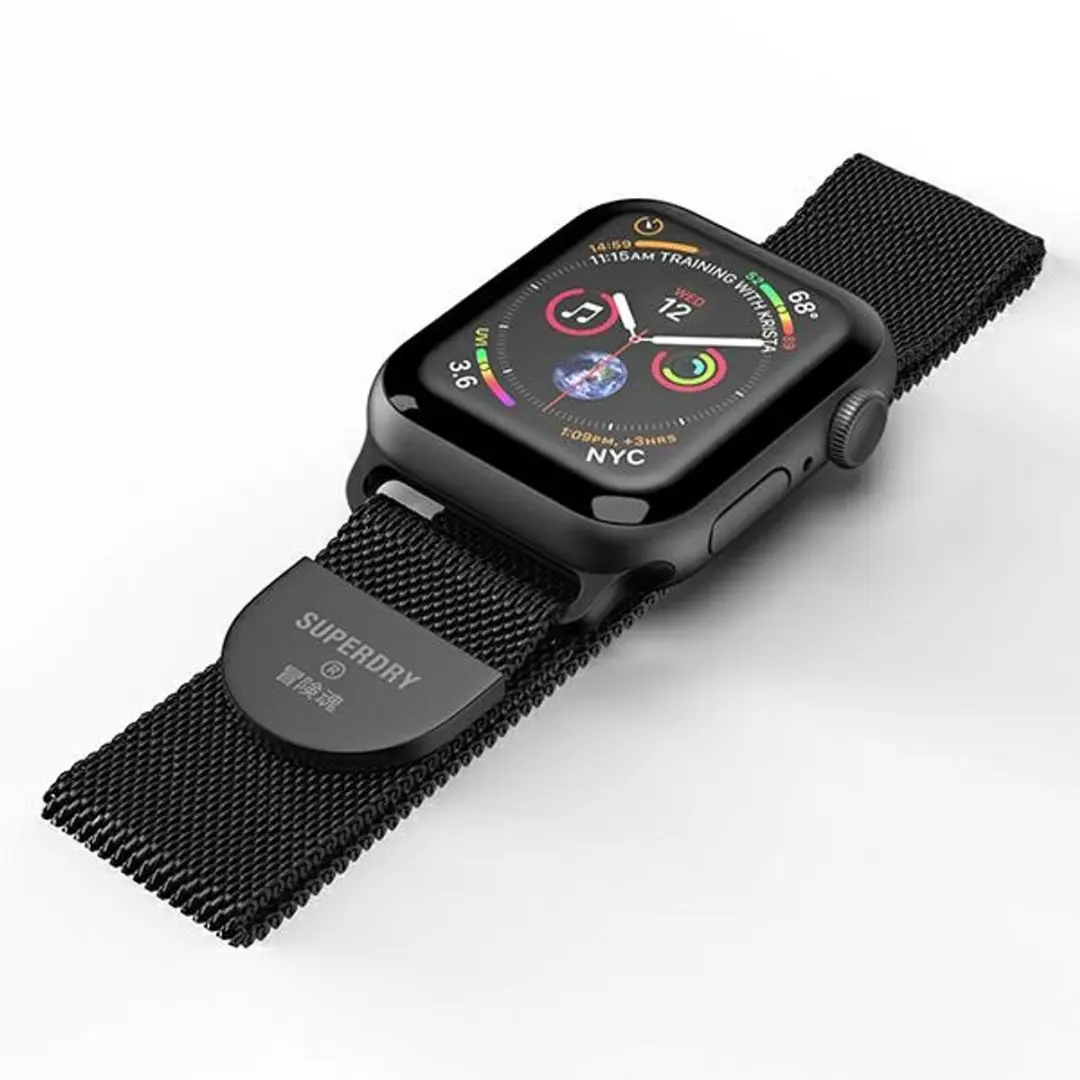Superdry Chainmail Bandje Apple Watch 41mm - Zwart