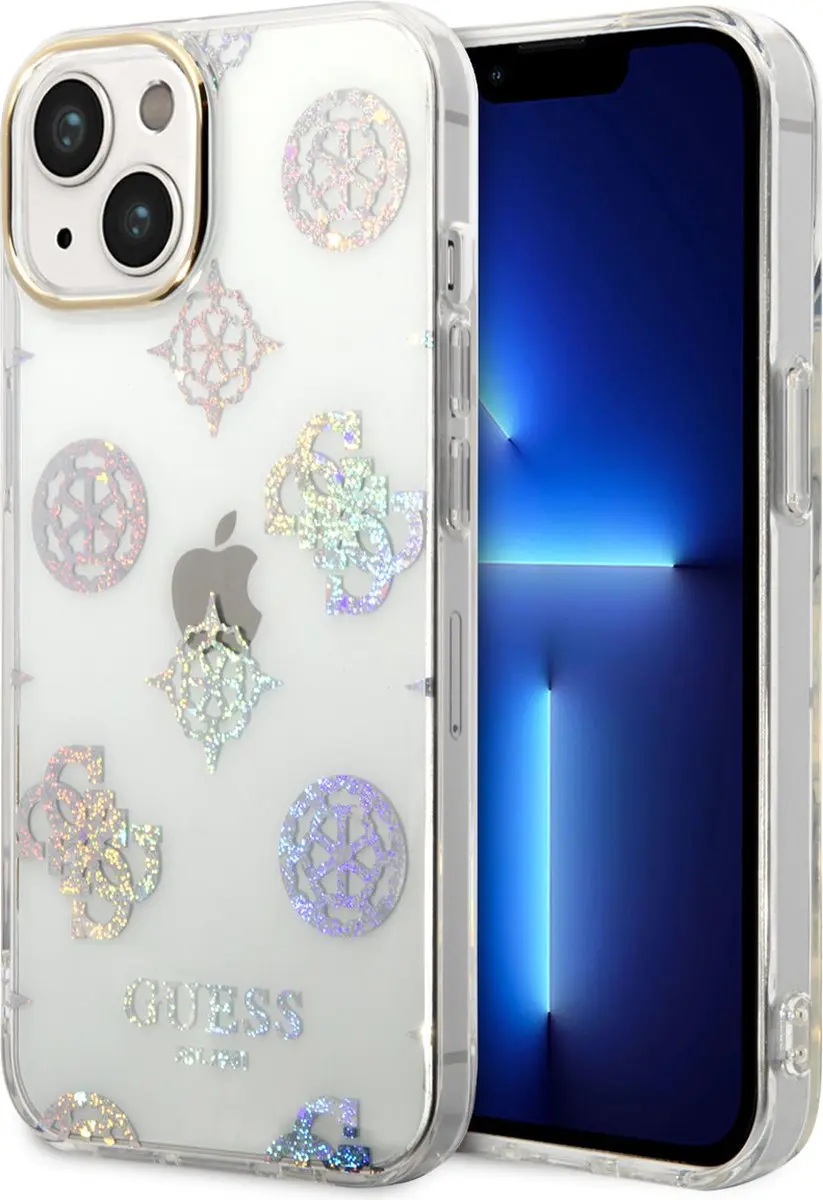 GUESS 4G Peony Glitter Back Case iPhone 14