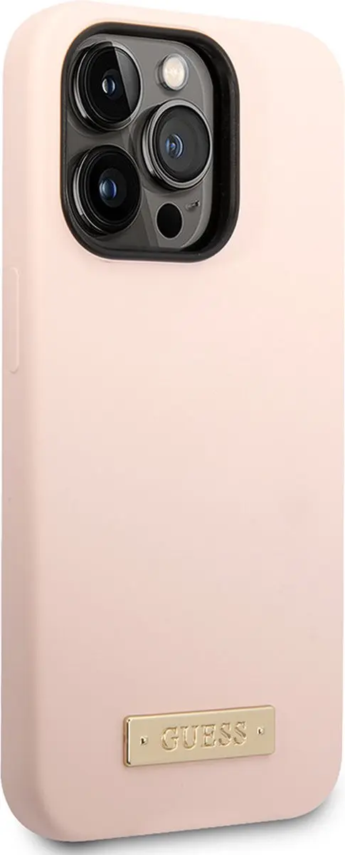 GUESS GUHCS61SISI Silicone Hoes - iPhone 14 Pro Roze
