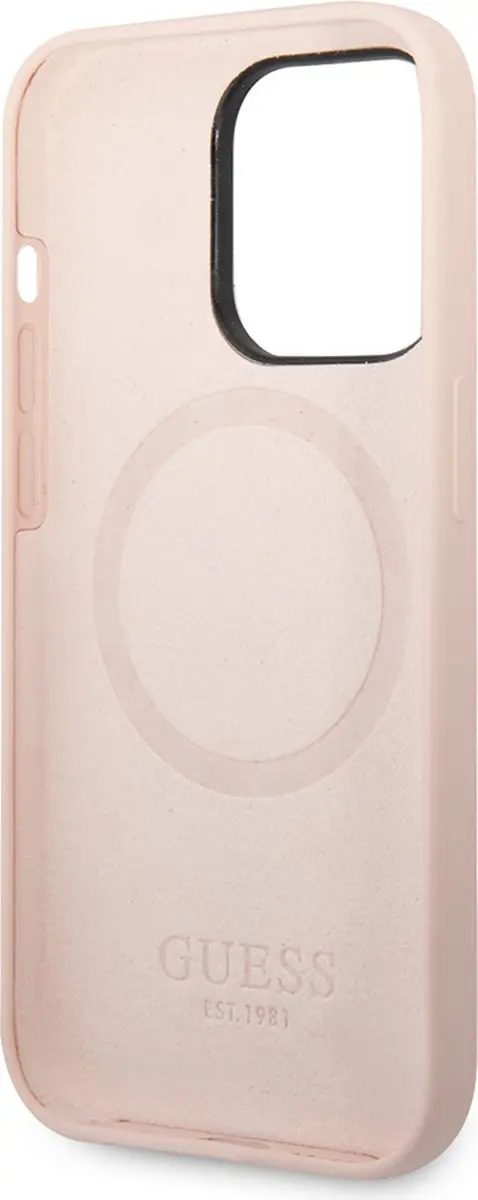 GUESS GUHCS61SISI Silicone Hoes - iPhone 14 Pro Roze