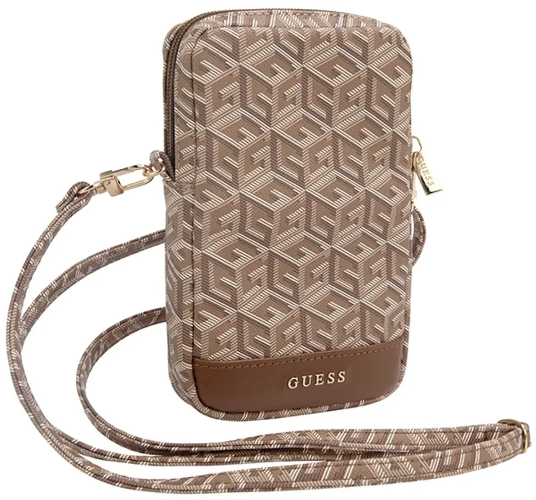 GUESS G-Cube Wallet Pouch 7 Inch - Bruin